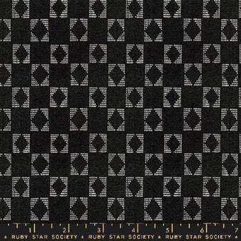 Ruby Star Society - Ooh Lucky Lucky Warp & Weft Wovens Collection - Star in Soft Black