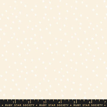 Ruby Star Society - Starry Collection - Starry Mini in White On Natural - Quilting Cotton Fabric