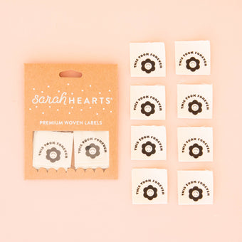 Sarah Hearts - Woven Sew-In Labels - This Took Forever Organic Cotton (pack of 8)