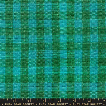 Ruby Star Society - Sunshine Toweling Collection - Small Checker 16" Toweling in Turquoise