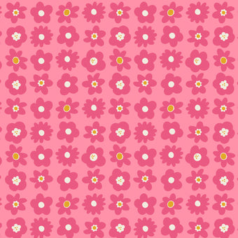 Figo Fabrics - Joyful June Collection by Sarah Hearts - Blooms in Pink - quilting cotton fabric