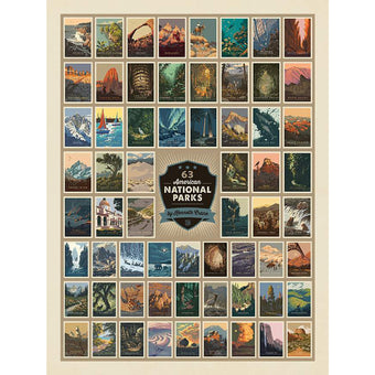 American National Parks 54" x 72" Large PANEL in Wilderness (63 parks)