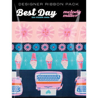 Ruby Star Society - Melody Miller for Renaissance Ribbon - Best Day Ever / Ice Cream Sundae Jacquard Ribbon Designer Pack