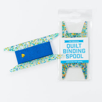 Quilt Binding Spool - Blue / Teal / Gold Glitter