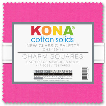 Kona Cotton New Classic Palette 41 piece 5" x 5" Square Charm Pack