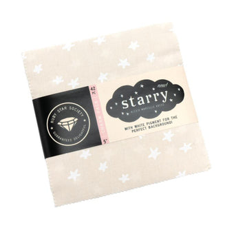 Ruby Star Society - Starry in White Natural 42 piece 5" x 5" Square Charm Pack