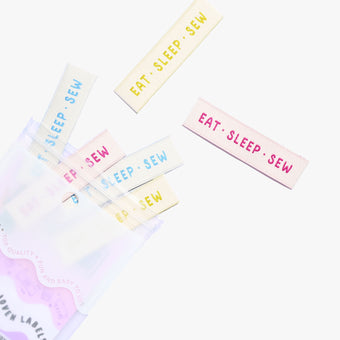 Kylie and the Machine (KATM) - Woven Sew-In Labels - Eat Sleep Sew (pack of 6)