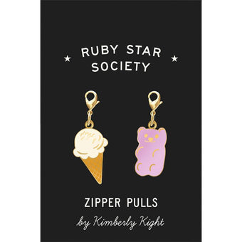 Ruby Star Society - Kimberly Zipper Pulls - Ice Cream and Gummy Bear (set of 2)