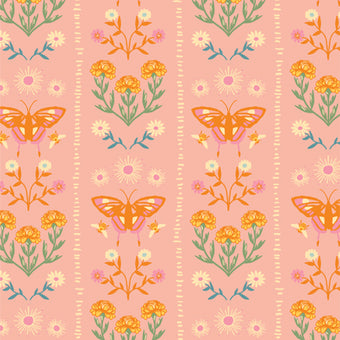 Art Gallery Fabrics - Marigold Collection - Annual Migration in Blush - Quilting Cotton Fabric
