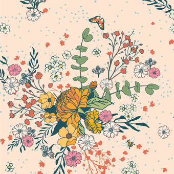 Art Gallery Fabrics - Marigold Collection - Heartfelt Reflection in Parchment - Quilting Cotton Fabric