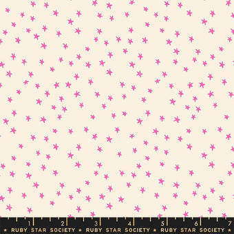 Ruby Star Society - Starry Collection - Starry Mini in Neon Pink Unbleached - Quilting Cotton Fabric