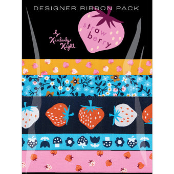 Ruby Star Society - Kimberly Kight for Renaissance Ribbon - Strawberry Jacquard Ribbon Designer Pack