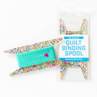 Quilt Binding Spool - Teal / Pink / Gold Glitter