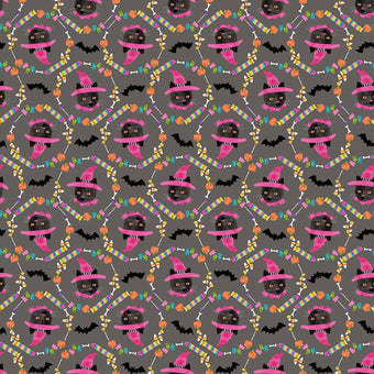 Dear Stella - Costume Party Collection - OMG Treats in Slate - Quilting Cotton Fabric