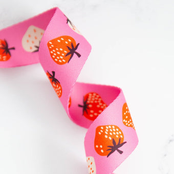 Ruby Star Society - Strawberry Webbing 1.5" in Daisy Pink - By the Yard