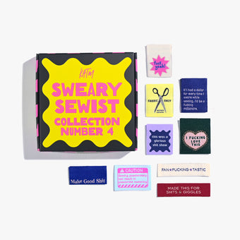 Kylie and the Machine - Woven Sew-In Labels - The Sweary Sewist #4 - 9 Label Box Set Collection