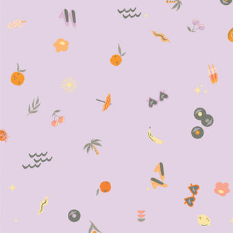 Art Gallery Fabrics - Tangerine Collection - Retro Summer in Lilac - Quilting Cotton Fabric