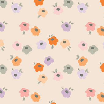 Art Gallery Fabrics - Tangerine Collection - Sweet & Charming in Cream - Quilting Cotton Fabric
