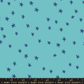 Ruby Star Society Starry in Turquoise Quilting Cotton Fabric