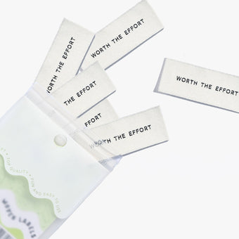 Woven Sew-In Labels - KATM - Worth the Effort (pack of 6)