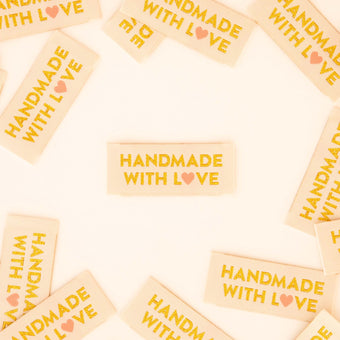 Woven Sew-In Labels - Handmade With Love (pack of 8)