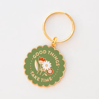 Sarah Hearts - Good Things Take Time Keychain
