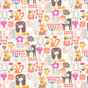 Cotton + Steel - Kanpeki Na Hi Collection by Hitomi Osumi - Sinrin Yoku in Wild Pink - Quilting Cotton Fabric