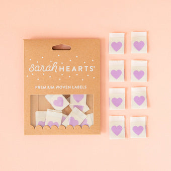 Woven Sew-In Labels - Purple Heart (pack of 8)