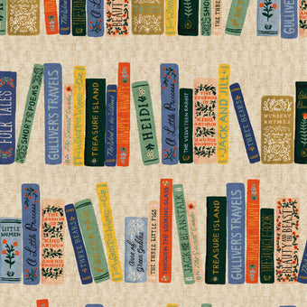 Rifle Paper Co. - Curio Collection - Book Club CANVAS in Natural Unbleached Metallic