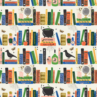 Rifle Paper Co. - Halloween II Collection - Spellbound in Cream Metallic - Quilting Cotton Fabric