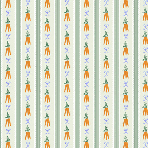 Rifle Paper Co. - Easter Collection - Carrot Patch in Mint - Quilting Cotton Fabric