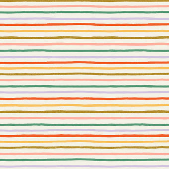 Festive Stripe in Cream Multi Metallic