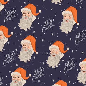 Santa in Navy Metallic