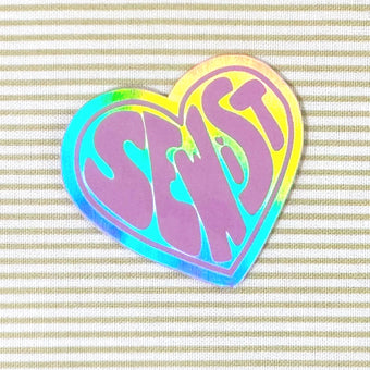 Feral Notions - Sewist Holographic Heart Sticker