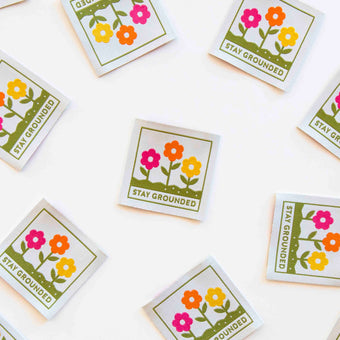 Sarah Hearts - Woven Sew-In Labels - Stay Grounded (pack of 4 large labels)
