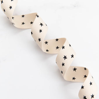 Ruby Star Society - Starry Webbing 1.5" in Natural / Black - By the Yard