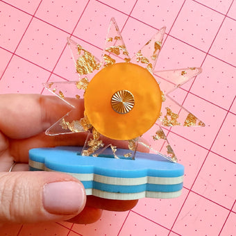 Feral Notions Sun and Clouds acrylic Thread Cutter