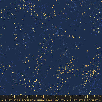 Ruby Star Society - Speckled in Navy Metallic - Quilting Cotton Fabric