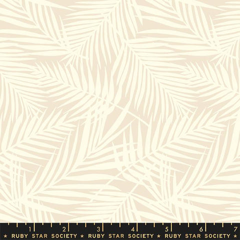 cream cotton fabric with palm fronds