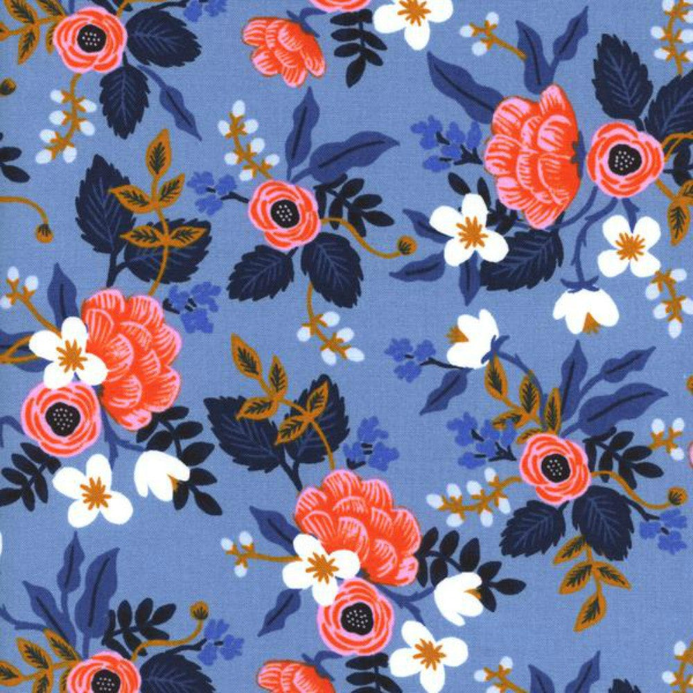 Birch Floral in Periwinkle Bobbie Lou's Fabric Factory