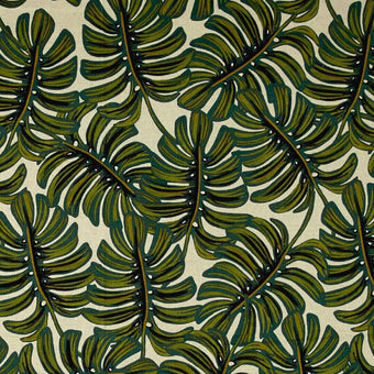 Rifle Paper Co. - Menagerie Collection - Monstera CANVAS in Natural - Home Decor Sewing Fabric