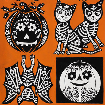 Calavera Cat in Pumpkin