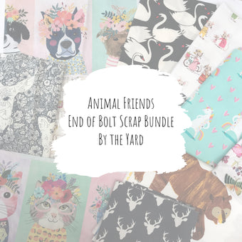 Animal Friends - End of Bolt Scrap Bundle (By the Yard) - Quilting Cotton Fabric