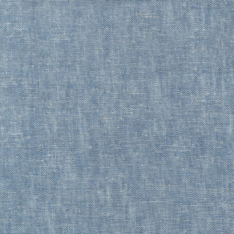 Robert Kaufman - Brussels Washer Linen Yarn Dye in Chambray #1067 - rayon linen blend sewing fabric