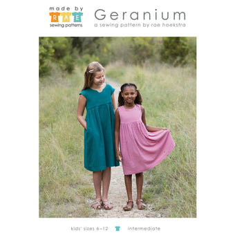 Made by Rae Geranium Children's Dress Sewing Pattern - Kid's sizes 6-12 (Printed Paper Pattern)