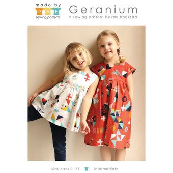 Made by Rae Geranium Children's Dress Sewing Pattern - Baby / Toddler sizes 0-5T (paper)