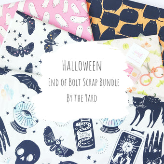 Quilting cotton end of bolt scrap bundle halloween theme by the yard