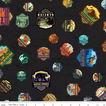 National Parks Patches in Black