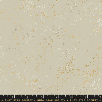 Ruby Star Society - Speckled in Natural / Gold Metallic - Quilting Cotton Fabric