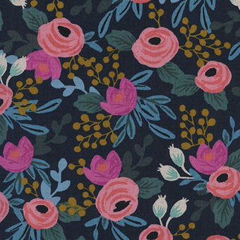 Rosa Floral CANVAS in Navy